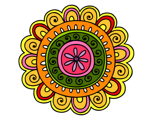 Dibujo Mandala alegre pintado por belennqn