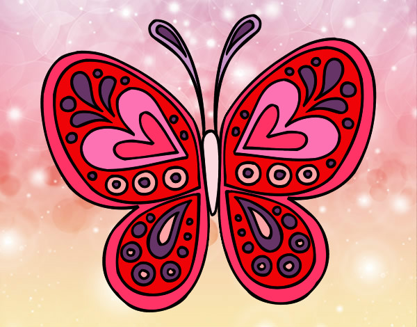 Dibujo Mandala mariposa pintado por dianagc