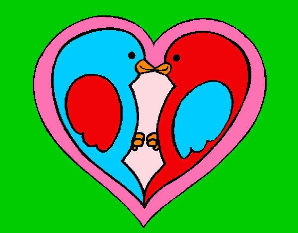 Dibujo Pajaritos enamorados pintado por mariana233