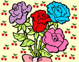 Dibujo Ramo de rosas pintado por gauna