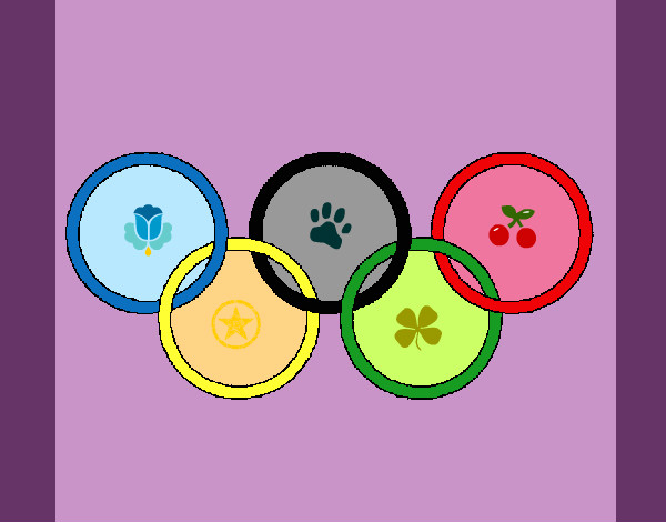Dibujo Anillas de los juegos olimpícos pintado por iside