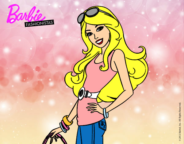 Dibujo Barbie casual pintado por keimy