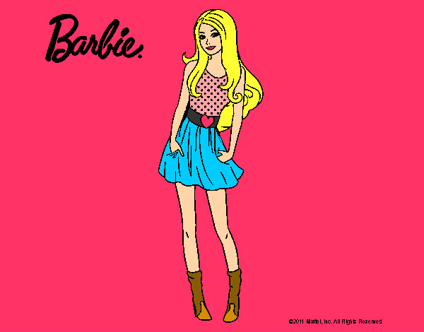 Dibujo Barbie veraniega pintado por keimy