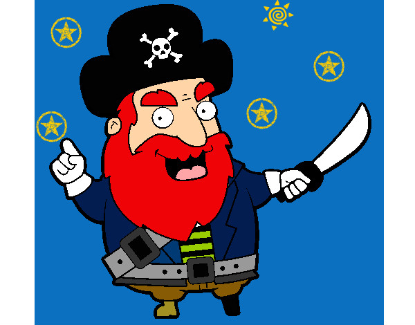 Dibujo Capitán pirata pintado por orlis