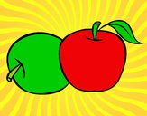 Dibujo Dos manzanas pintado por BERRELLEZA