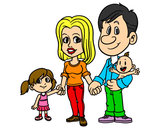 Dibujo Familia feliz pintado por linj12