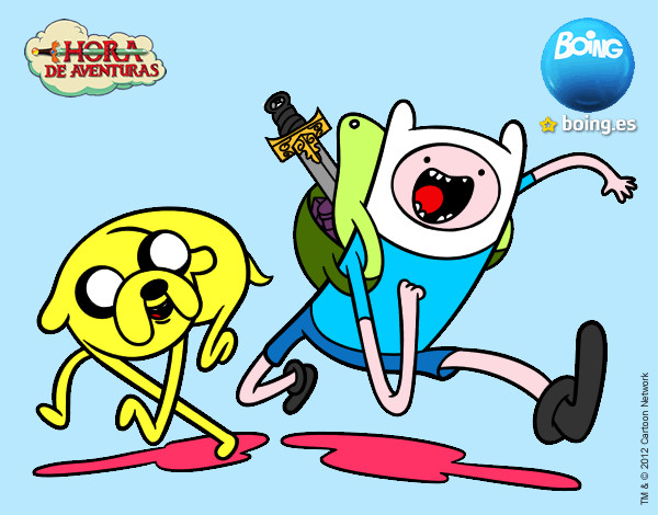 Dibujo Finn y Jake pintado por gisihhh