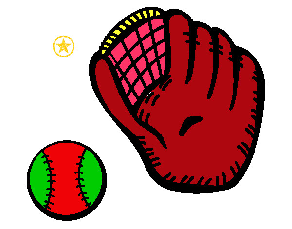 Dibujo Guante y bola de béisbol pintado por MariaJose7