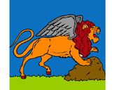 Dibujo León alado pintado por maxitigre