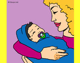 Dibujo Madre con su bebe II pintado por Rossy_23