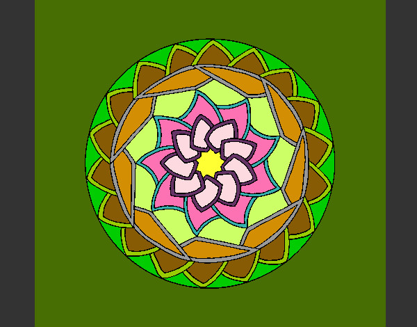 Dibujo Mandala 1 pintado por atardecer