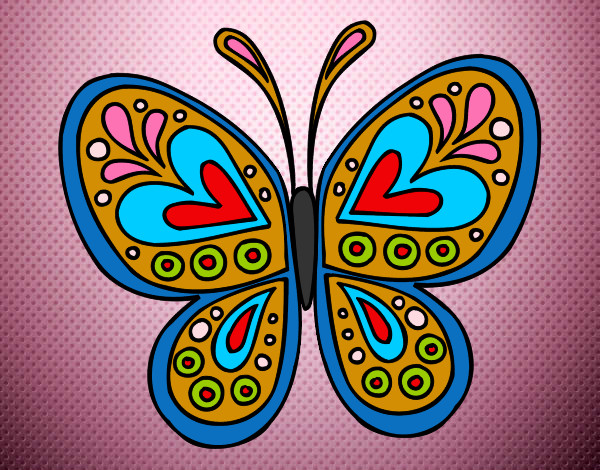 Dibujo Mandala mariposa pintado por BERRELLEZA