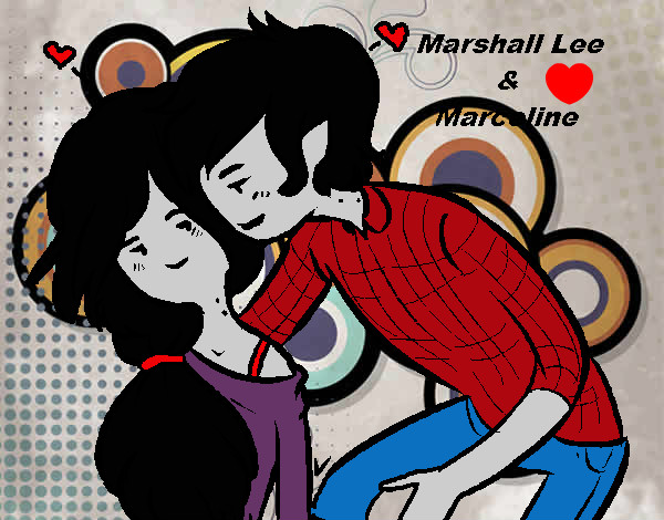 Dibujo Marshall Lee y Marceline pintado por keimy