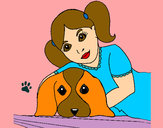 Dibujo Niña abrazando a su perro pintado por minina649