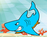 Dibujo Tiburón enfadado pintado por emidino