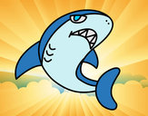 Dibujo Tiburón nadando pintado por maxitigre