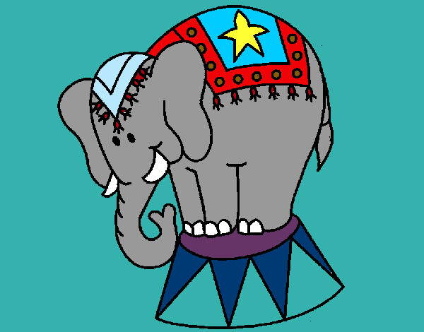 Dibujo Elefante actuando pintado por elefante
