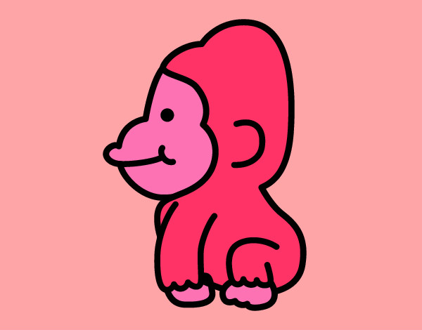 Dibujo Gorila bebé pintado por gloregi
