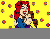 Dibujo Madre e hija abrazadas pintado por juliaalvar