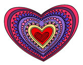 Dibujo Mandala corazón pintado por meli000005