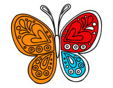Dibujo Mandala mariposa pintado por jjparri