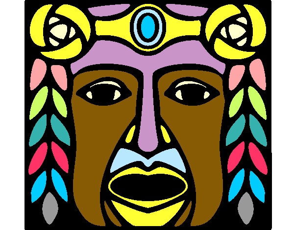 Dibujo Máscara Maya pintado por carlilla01