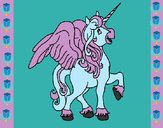 Dibujo Unicornio con alas pintado por nataliaTV