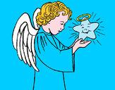 Dibujo Ángel y estrella pintado por cachita363
