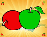 Dibujo Dos manzanas pintado por dulmari