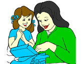 Dibujo Madre e hija pintado por cachita363