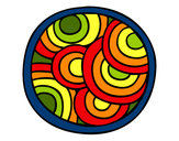 Dibujo Mandala circular pintado por saraitased