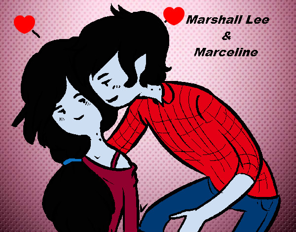 Dibujo Marshall Lee y Marceline pintado por dibusgame