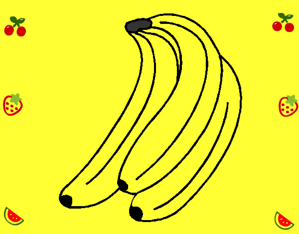Dibujo Plátanos pintado por dulmari