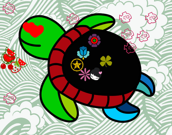 Dibujo Tortuga nadando pintado por cunchi