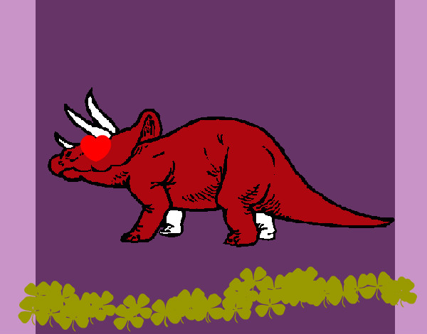Dibujo Triceratops pintado por cunchi