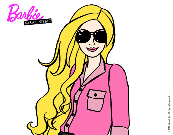 Dibujo Barbie con gafas de sol pintado por CELIC