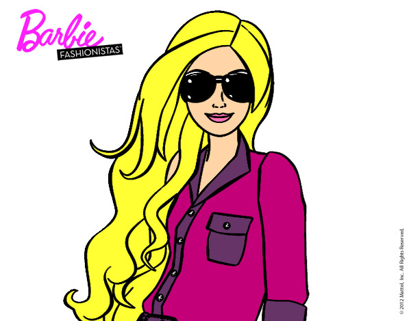 Dibujo Barbie con gafas de sol pintado por lindasofia