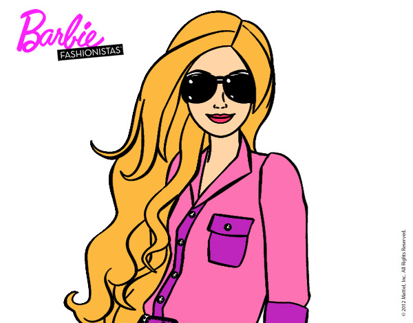 Dibujo Barbie con gafas de sol pintado por nicol456