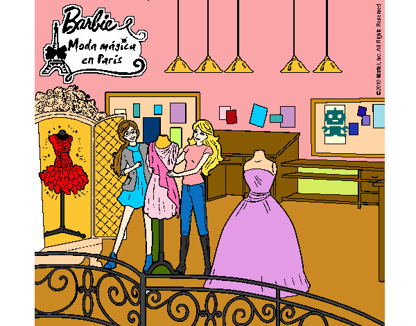 Dibujo Barbie en la tienda pintado por CELIC