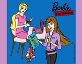 Dibujo Barbie y su hermana merendando pintado por CELIC
