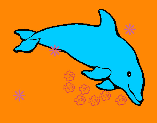 Dibujo Delfín contento pintado por rosasolaz
