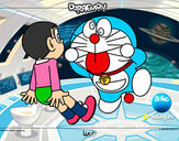 Dibujo Doraemon y Nobita pintado por Esti8