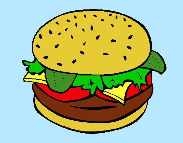 Dibujo Hamburguesa completa pintado por iannn