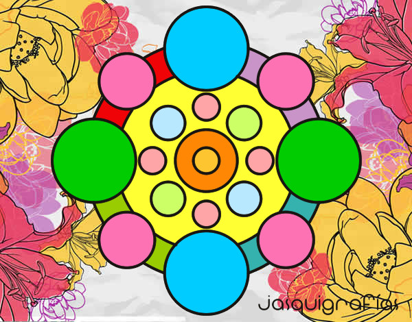 Dibujo Mandala con redondas pintado por mirna123
