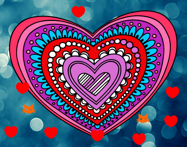 Dibujo Mandala corazón pintado por aylinparrr