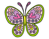 Dibujo Mandala mariposa pintado por gallegos