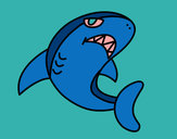 Dibujo Tiburón nadando pintado por hugojoel