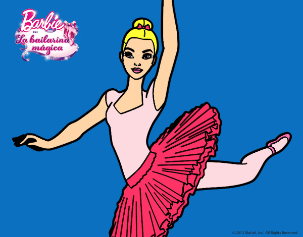 Dibujo Barbie en segundo arabesque pintado por alevas