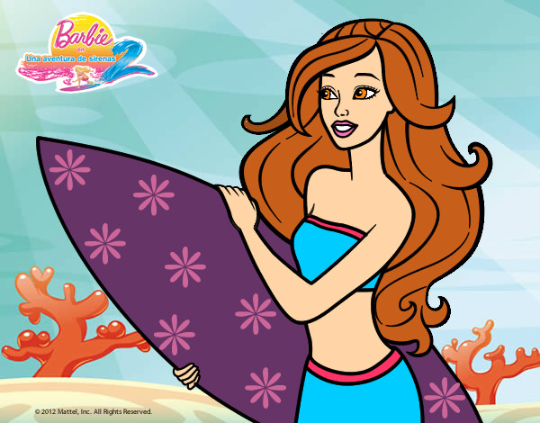 Dibujo Barbie va a surfear pintado por KITTYCROS