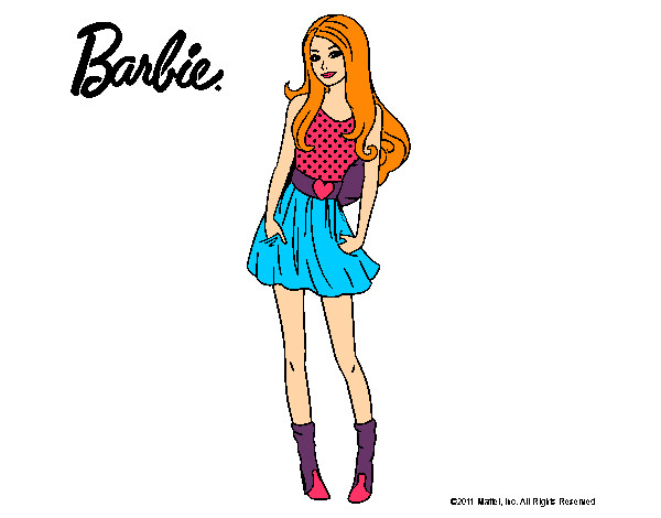 Dibujo Barbie veraniega pintado por Anaverdugo